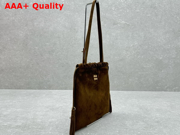 Miu Miu Joie Suede Leather Bag in Sienna 5BG303 Replica
