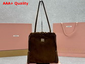 Miu Miu Joie Suede Leather Bag in Sienna 5BG303 Replica