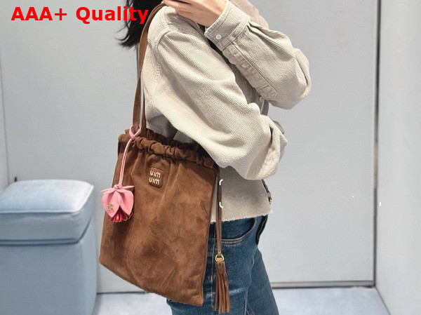 Miu Miu Joie Suede Leather Bag in Sienna 5BG303 Replica