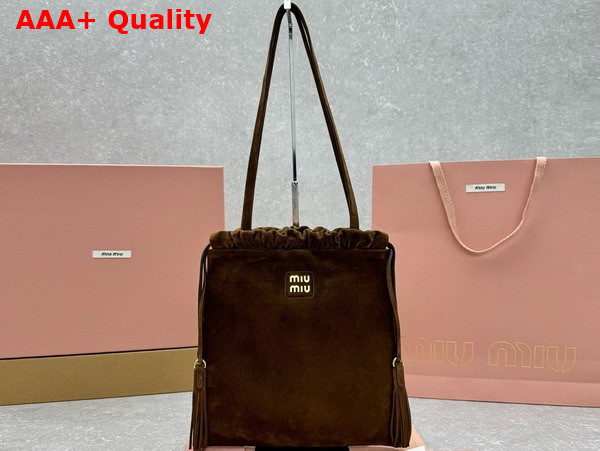 Miu Miu Joie Suede Leather Bag in Sienna 5BG303 Replica