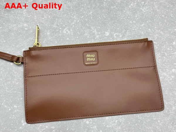 Miu Miu Large Leather Basket in Cognac 5BA293 Replica