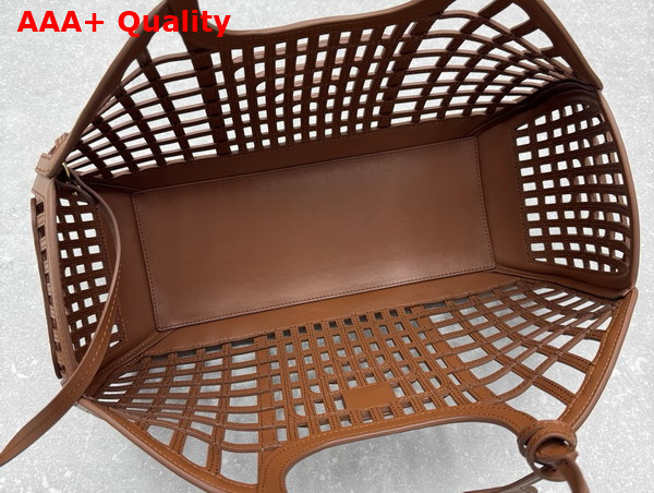 Miu Miu Large Leather Basket in Cognac 5BA293 Replica
