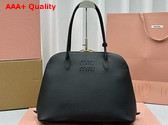 Miu Miu Large Leather Top Handle Bag in Black 5BA289 Replica