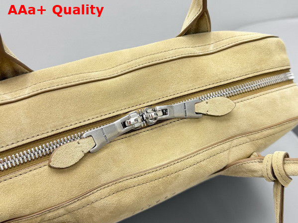 Miu Miu Large Vivant Suede Bag in Ecru 5BB195 Replica