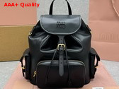Miu Miu Leather Backpack in Black 5BZ042 Replica