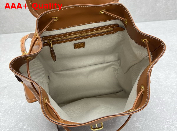 Miu Miu Leather Backpack in Cognac 5BZ042 Replica