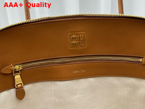 Miu Miu Leather Bag in Cognac 5BA289 Replica
