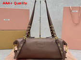 Miu Miu Leather Bag in Sienna Textured Nappa Leather 5BC190 Replica