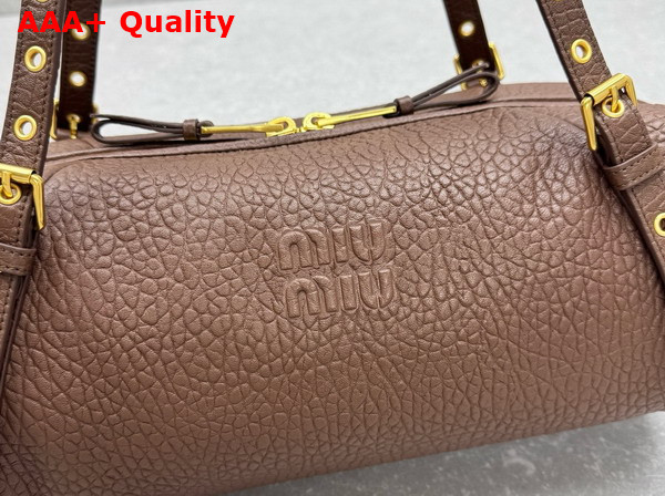 Miu Miu Leather Bag in Sienna Textured Nappa Leather 5BC190 Replica