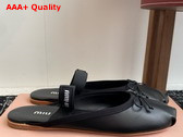 Miu Miu Leather Ballerina Mules in Black 5F451E Replica