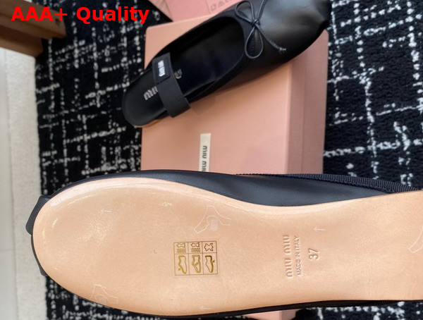 Miu Miu Leather Ballerina Mules in Black 5F451E Replica