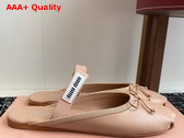 Miu Miu Leather Ballerina Mules in Nude 5F451E Replica