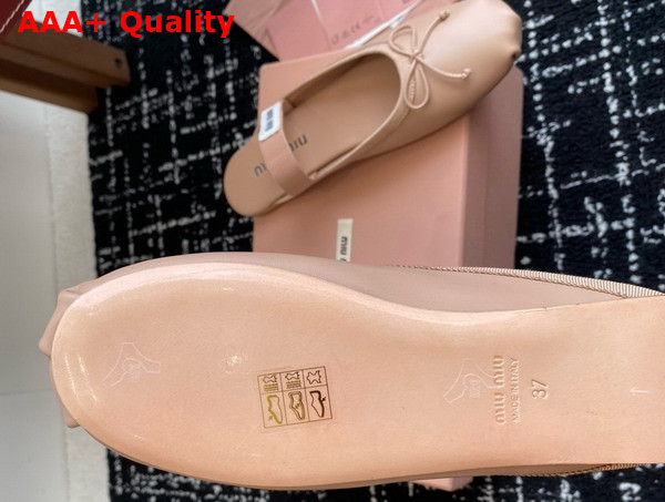Miu Miu Leather Ballerina Mules in Nude 5F451E Replica