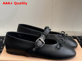 Miu Miu Leather Ballerinas in Black 5F210E Replica