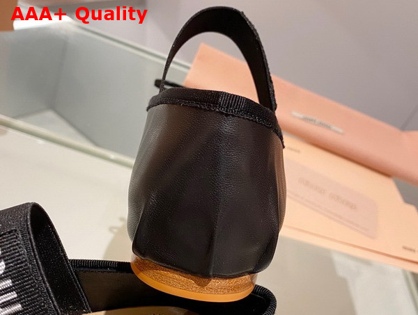 Miu Miu Leather Ballerinas in Black 5F794D Replica