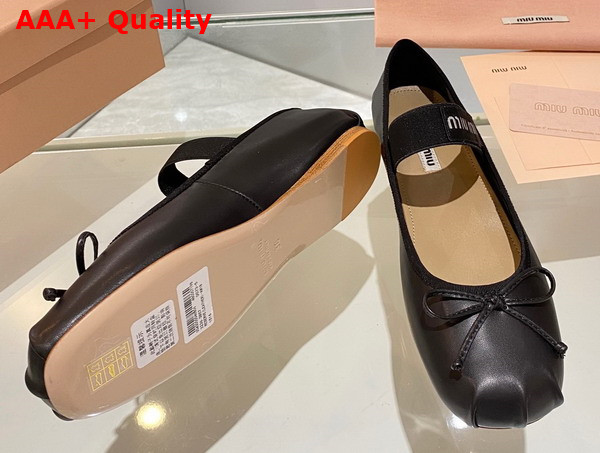 Miu Miu Leather Ballerinas in Black 5F794D Replica