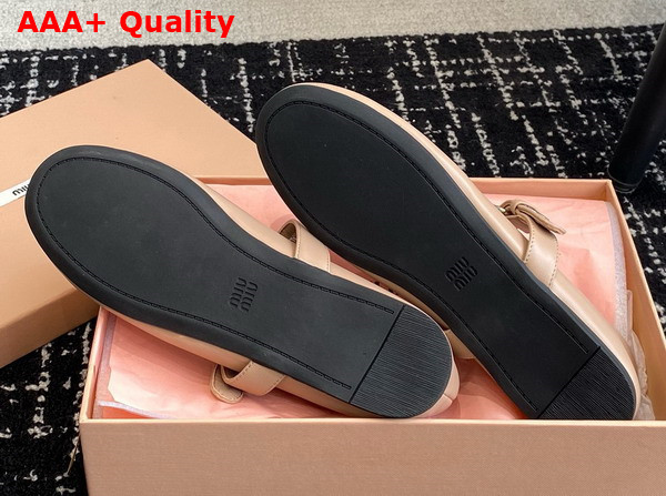 Miu Miu Leather Ballerinas in Nude 5F210E Replica