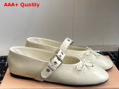 Miu Miu Leather Ballerinas in White 5F210E Replica