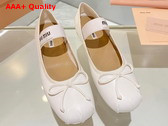 Miu Miu Leather Ballerinas in White 5F794D Replica