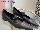 Miu Miu Leather Ballet Flats in Black Replica