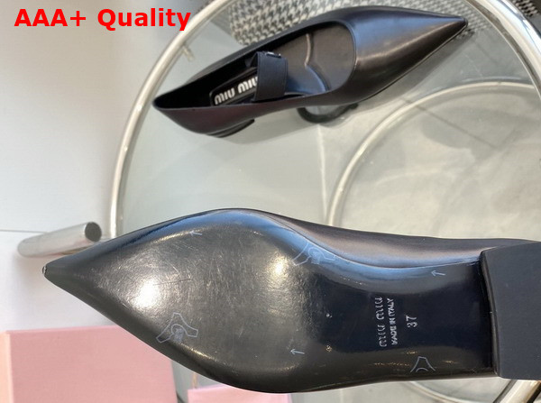 Miu Miu Leather Ballet Flats in Black Replica