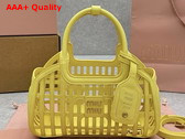 Miu Miu Leather Basket in Lemon Yellow 5BA294 Replica