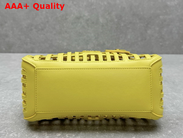 Miu Miu Leather Basket in Lemon Yellow 5BA294 Replica