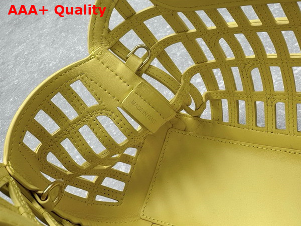 Miu Miu Leather Basket in Lemon Yellow 5BA294 Replica