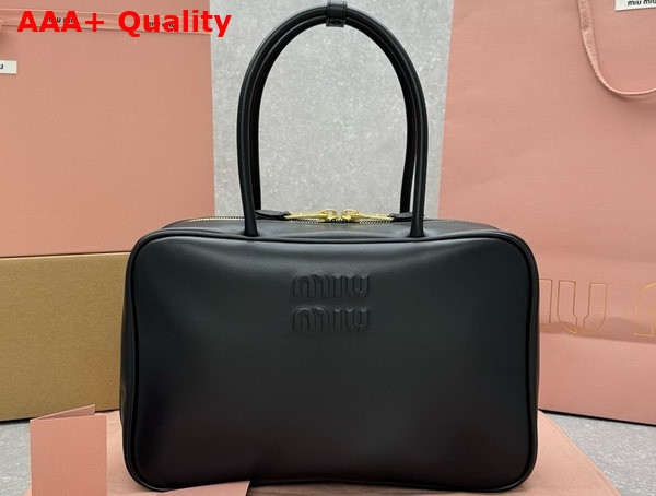 Miu Miu Leather Beau Bag in Black 5BB117 Replica