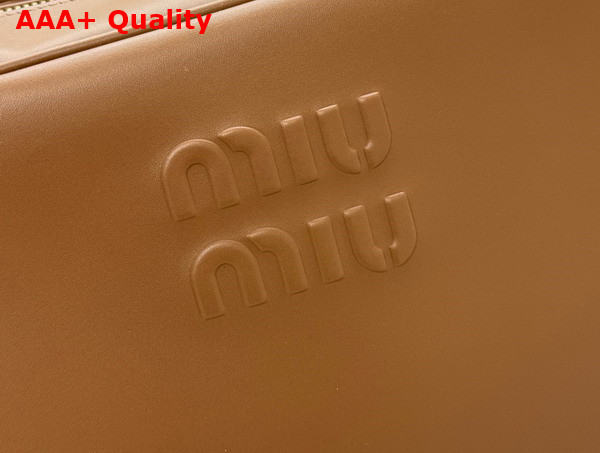 Miu Miu Leather Beau Bag in Cognac 5BB117 Replica