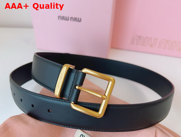 Miu Miu Leather Belt in Black 5CC536 Replica
