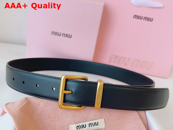 Miu Miu Leather Belt in Black 5CC536 Replica
