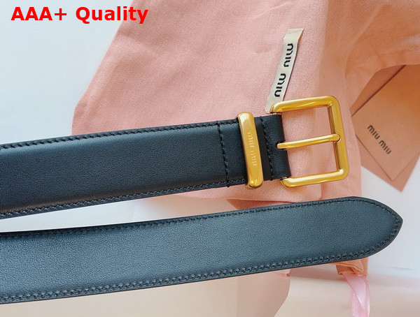 Miu Miu Leather Belt in Black 5CC536 Replica