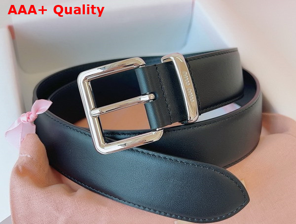 Miu Miu Leather Belt in Black 5CC536 Replica
