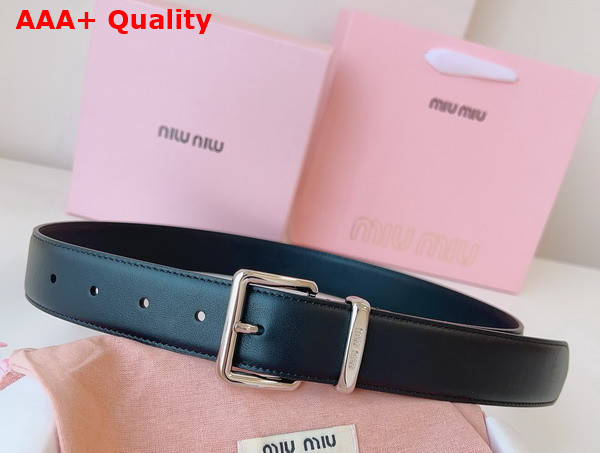 Miu Miu Leather Belt in Black 5CC536 Replica