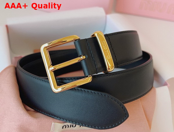 Miu Miu Leather Belt in Black 5CC536 Replica