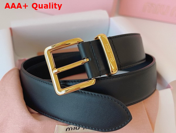 Miu Miu Leather Belt in Black 5CC536 Replica