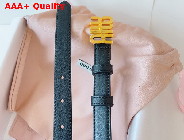 Miu Miu Leather Belt in Black 5CC559 Replica