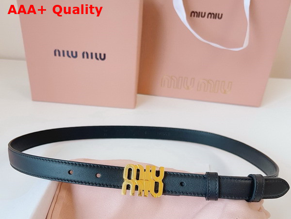 Miu Miu Leather Belt in Black 5CC559 Replica