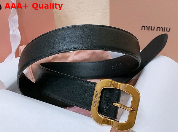 Miu Miu Leather Belt in Black 5CC663 Replica