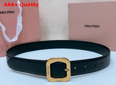 Miu Miu Leather Belt in Black 5CC663 Replica