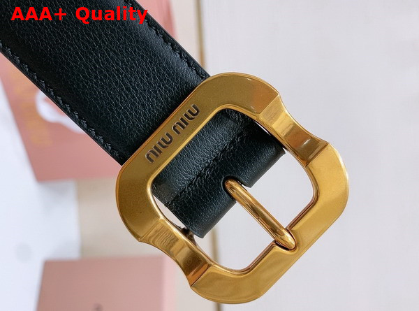 Miu Miu Leather Belt in Black 5CC663 Replica