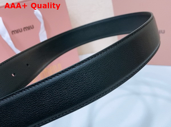 Miu Miu Leather Belt in Black 5CC663 Replica