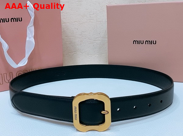 Miu Miu Leather Belt in Black 5CC663 Replica