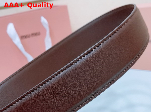 Miu Miu Leather Belt in Briarwood 5CC663 Replica