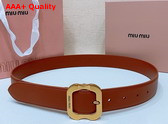 Miu Miu Leather Belt in Rust 5CC663 Replica