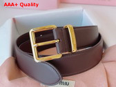 Miu Miu Leather Belt in Sienna 5CC536 Replica