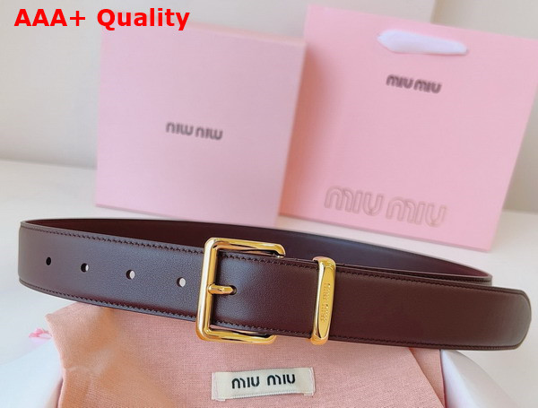 Miu Miu Leather Belt in Sienna 5CC536 Replica