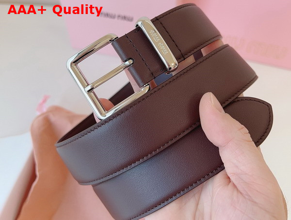 Miu Miu Leather Belt in Sienna 5CC536 Replica
