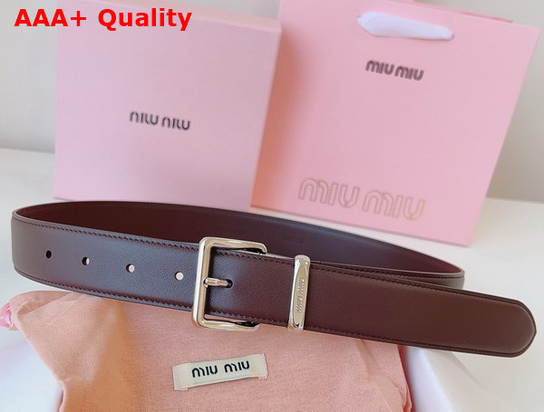 Miu Miu Leather Belt in Sienna 5CC536 Replica
